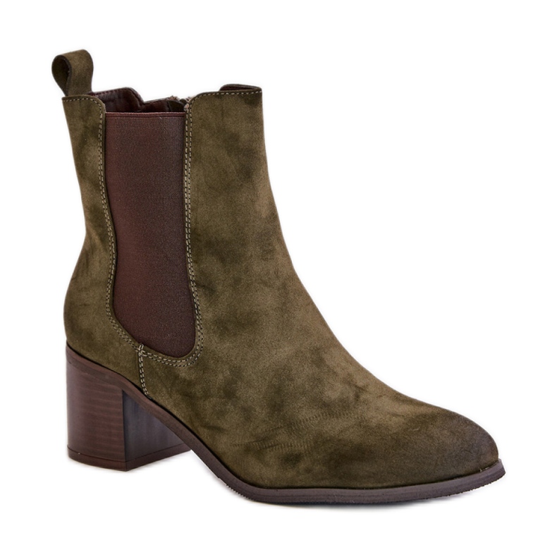 Botines de tacón alto verde oscuro Botines de tacón alto verde oscuro