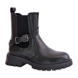 Botas Chelsea de mujer Sergio Leone TR719-S con hebilla, negro