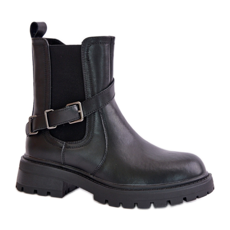 Botas Chelsea de mujer Sergio Leone TR719-S con hebilla, negro