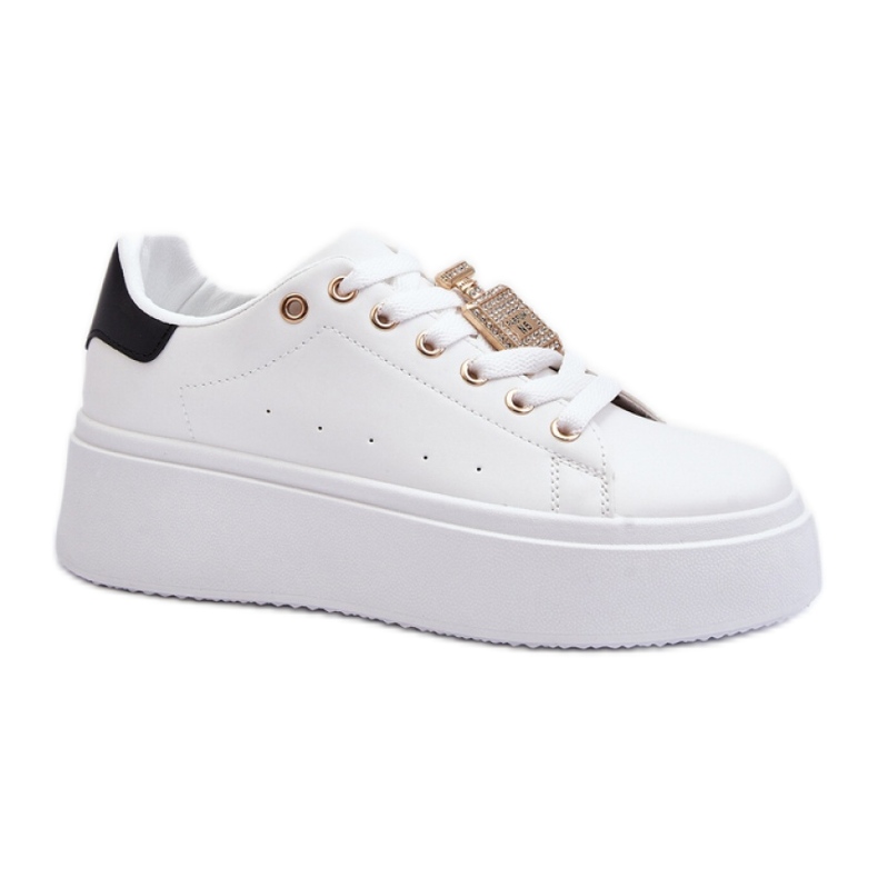 Zapatillas Deportivas de Mujer con Adorno Dorado LA279P, blanco
