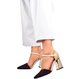 Sandalias mujer 8338-268B beige y negro