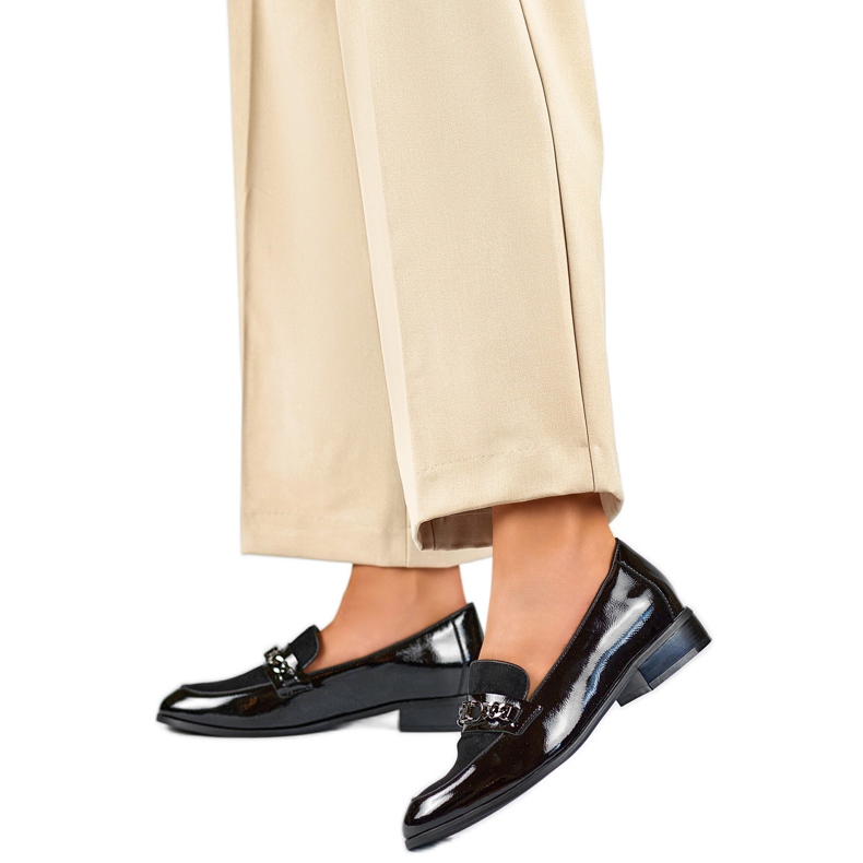 Zapatos de Mujer con Cadena 24-12309B negro