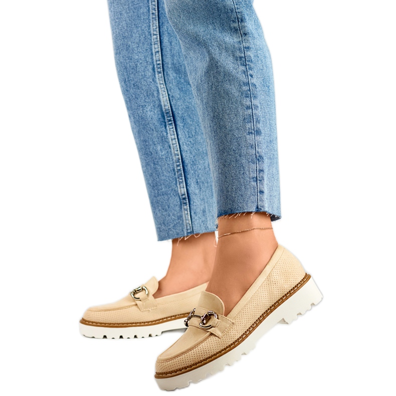Zapatos de mujer con decoración GQ97BE, beige
