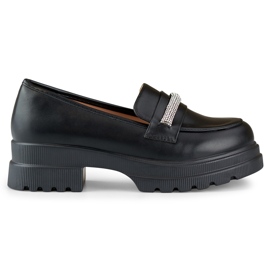 Zapatos de mujer con circonitas B2732B, negro
