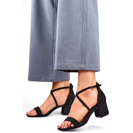 Sandalias de mujer con bloque 6895B, negro