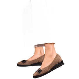 Zapatos de Salón de Mujer con Lazo GD-FL766T Taupe marrón