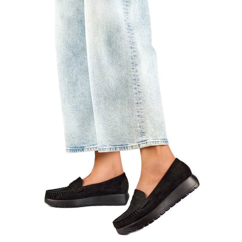 Mocasines con Plataforma Mujer 24-21338B negro