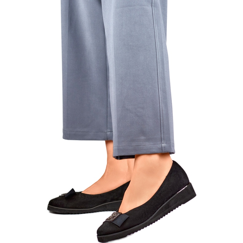 Zapatos de tacón para mujer con lazo GD-FL766A, negro Zapatos de tacón para mujer con lazo GD-FL766A, negro