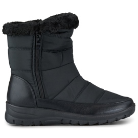 Botas de nieve con aislamiento de piel para mujer 22T10B, negro