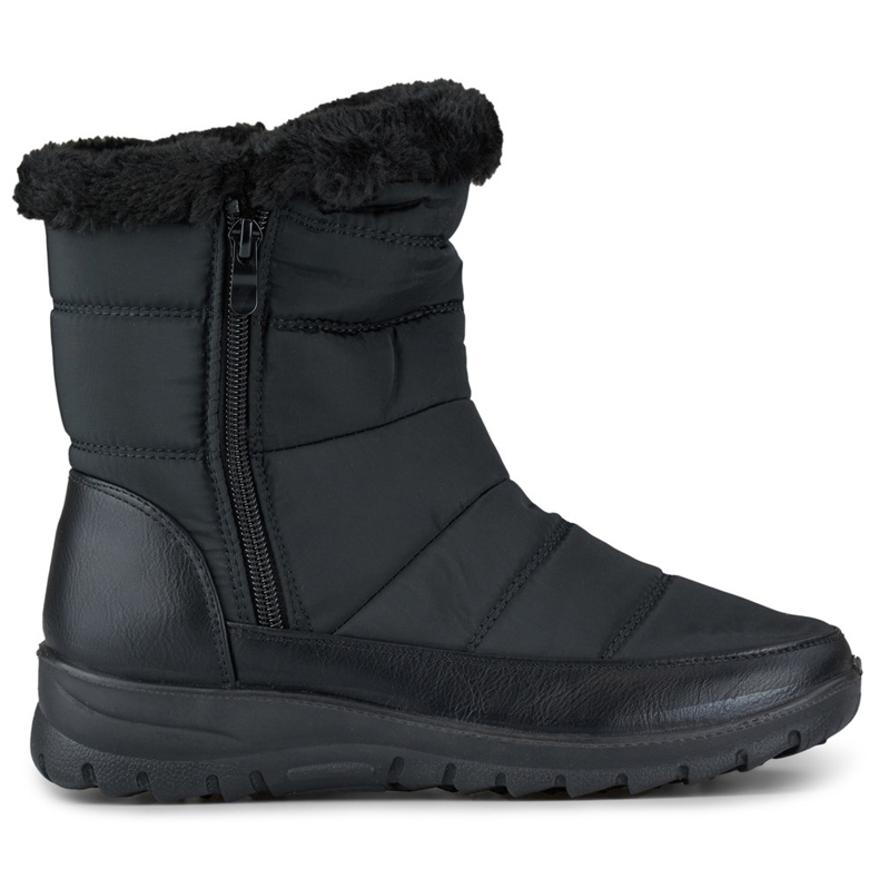Botas de nieve con aislamiento de piel para mujer 22T10B, negro