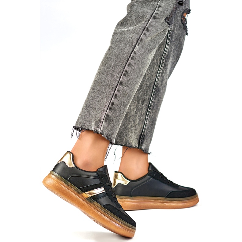 Zapatillas Deportivas Mujer A185B, negro y beige Zapatillas Deportivas Mujer A185B, negro y beige