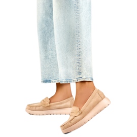 Mocasines de mujer 24-21338BE beige