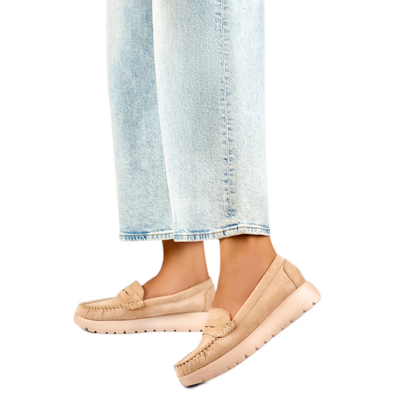Mocasines de mujer 24-21338BE beige Mocasines de mujer 24-21338BE beige