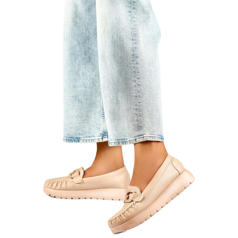 Mocasines de mujer con decoración 24-21339BE beige