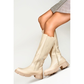 Botas Modelo JH-21-7BE Beige - PRIMO Botas Modelo JH-21-7BE Beige - PRIMO