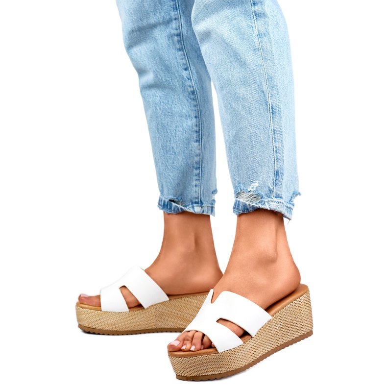 Sandalias cuña mujer YD8H-19W blanco Sandalias cuña mujer YD8H-19W blanco