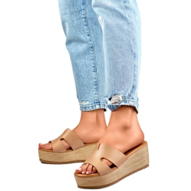 Chanclas de Cuña Mujer YD8H-19KH Beige