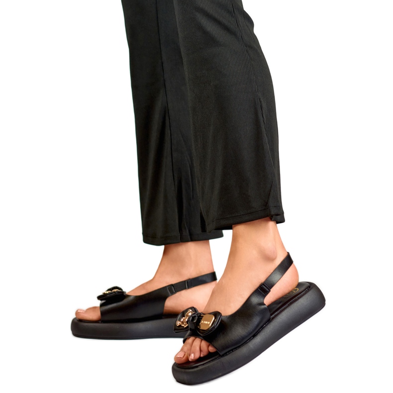 Sandalias Mujer con Lazo LX2350B negro Sandalias Mujer con Lazo LX2350B negro