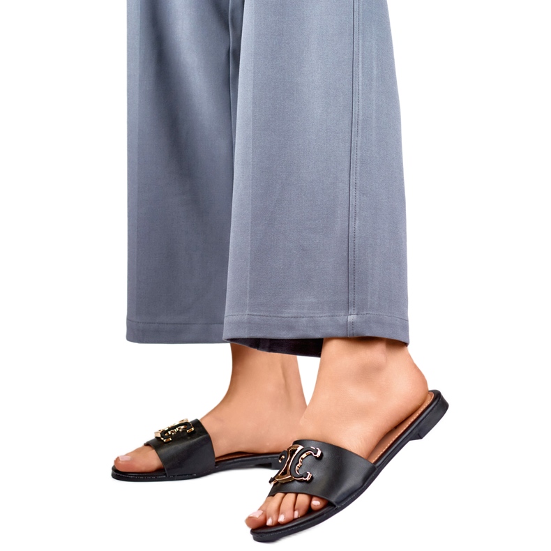 Chanclas de Mujer con Adorno 5174B negro