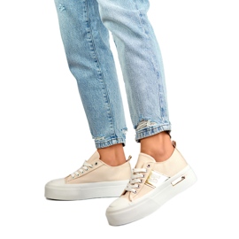 Zapatillas de mujer con plataforma LY100BE beige Zapatillas de mujer con plataforma LY100BE beige