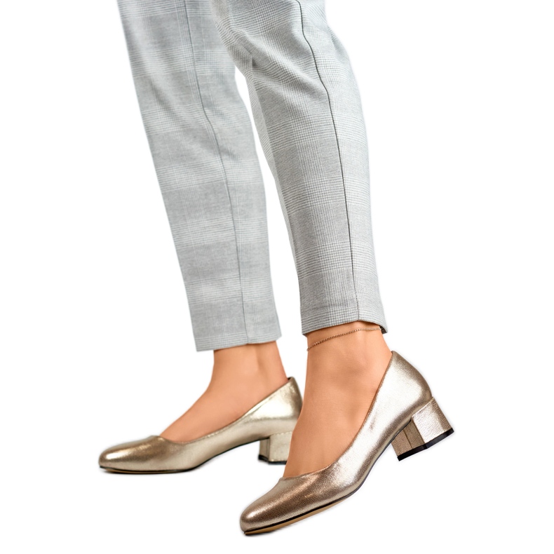 Zapatos de Salón Metálicos para Mujer GD-FL490B-TA dorado Zapatos de Salón Metálicos para Mujer GD-FL490B-TA dorado