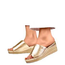 Chanclas de mujer doradas GD-FL1245GO dorado