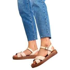 Sandalias de mujer con plataforma PS13BE beige Sandalias de mujer con plataforma PS13BE beige