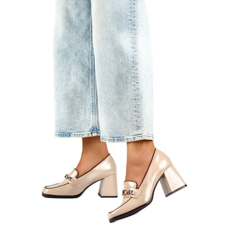 Salón de charol para mujer 24-12322BE beige Salón de charol para mujer 24-12322BE beige