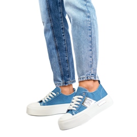 Zapatillas de mujer con plataforma LY100BL azul