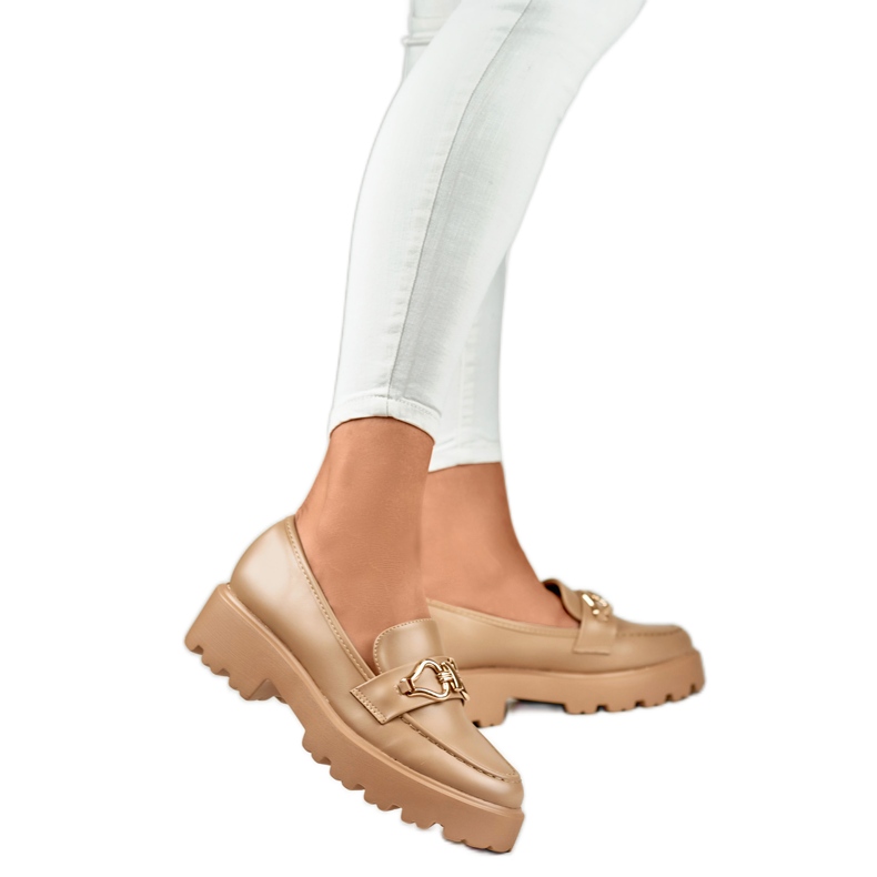 Zapatos de mujer con decoración B2733KH marrón Zapatos de mujer con decoración B2733KH marrón