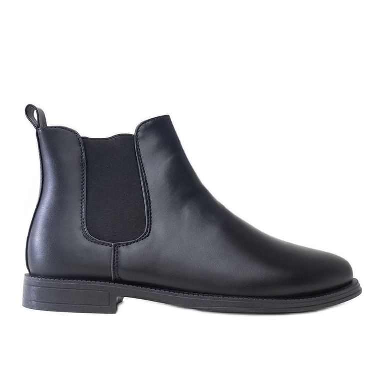 Botas Chelsea de hombre negras con aplicación elástica, ecopiel Fernand negro Botas Chelsea de hombre negras con aplicación elástica, ecopiel Fernand negro