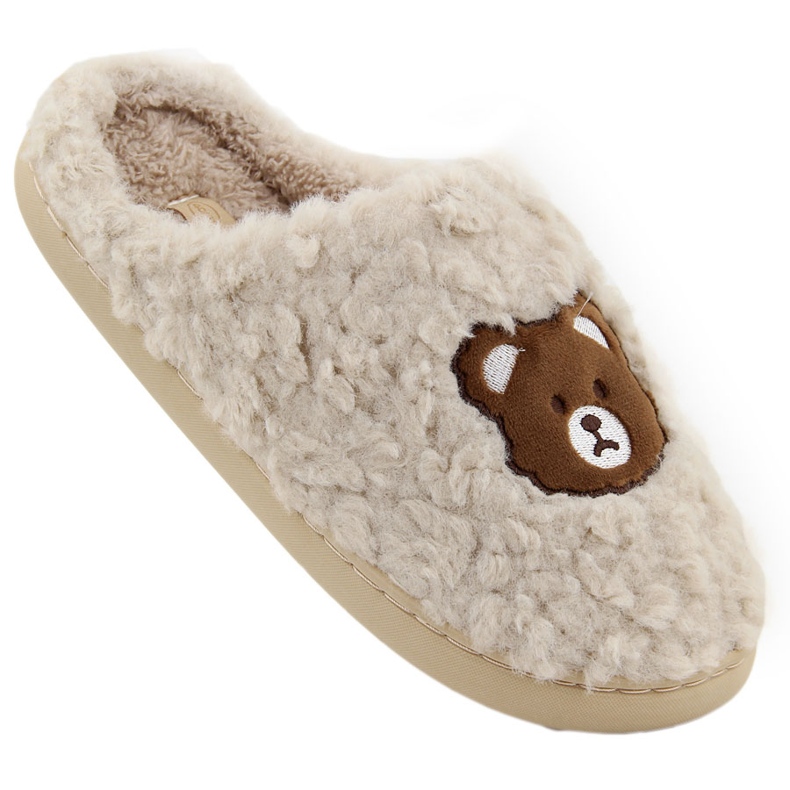 Zapatillas de estar por casa mujer con osito beige Unisoft 6625