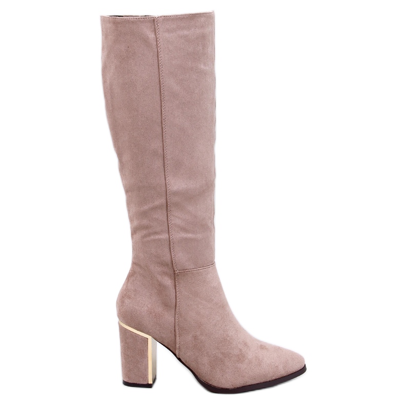 Botas clásicas de tacón Arlena Taupe beige