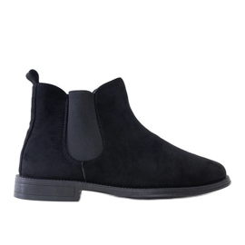 Botas Chelsea de hombre negras con aplicación elástica Fernand de ante ecológico negro Botas Chelsea de hombre negras con aplicación elástica Fernand de ante ecológico negro