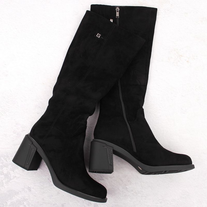 Botas de tacón alto de ante Potocki W 60314 WOL278A negro