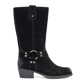 Botas cowboy de piel negras para mujer de Sergio Leone negro