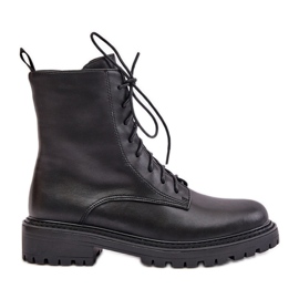Botines de trabajo con aislamiento de cuero y cremallera, Elosie negro