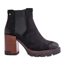 Botines de mujer aislantes fabricados en ante ecológico Vinceza 58356 Negro