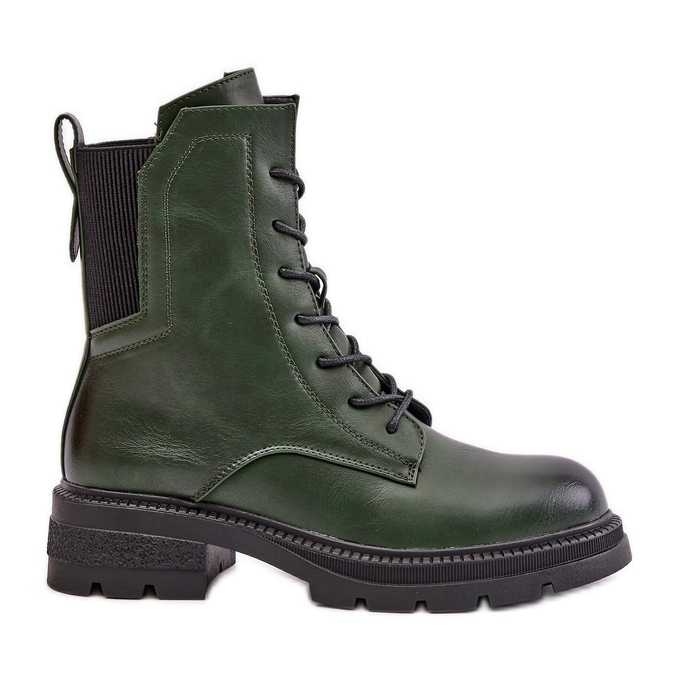 Jezzi Botas de trabajo aislantes con cremallera, verde Leairae
