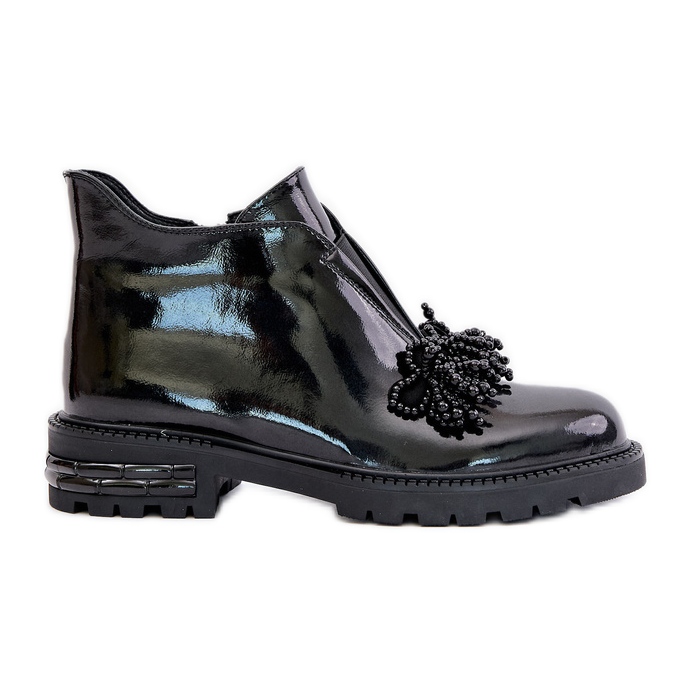 S.Barski Botines Piel Charol Con Decoración Aislado D&A LZ42-036 Negro S.Barski Botines Piel Charol Con Decoración Aislado D&A LZ42-036 Negro