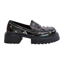 S.Barski Zapatos Mujer Charol Con Adornos D&amp;A MR880-103 Negro