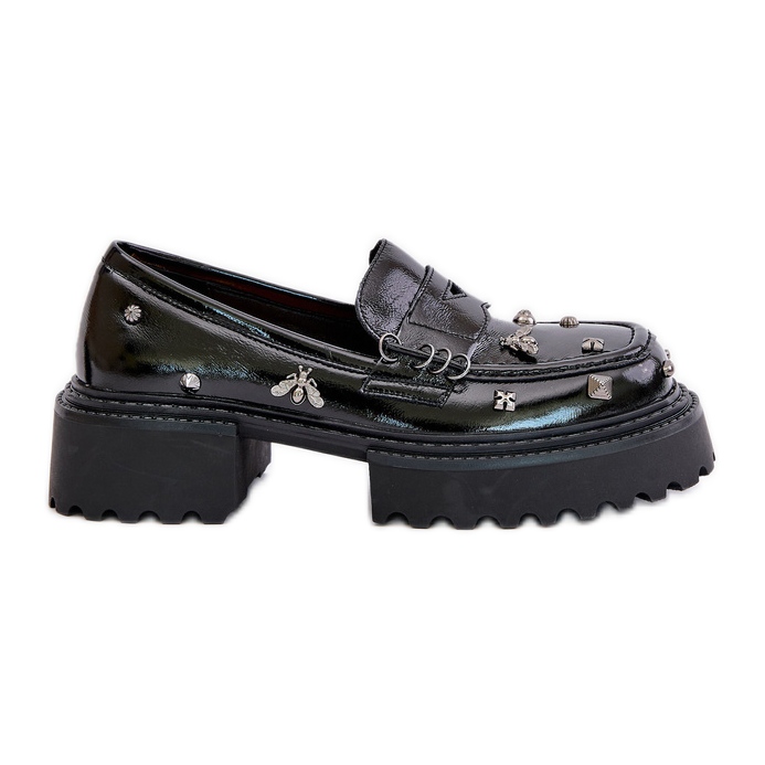 S.Barski Zapatos Mujer Charol Con Adornos D&amp;A MR880-103 Negro