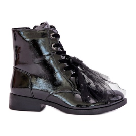 Botas Aislante Charol Con Cremallera S.Barski HY42-991 Negro