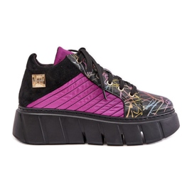 Deportivas de Piel con Plataforma Maciejka 06767-15 Fucsia negro