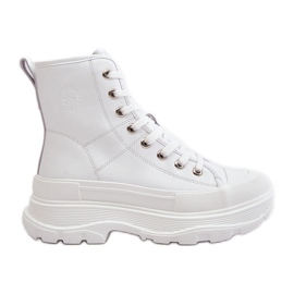 Zapatillas de deporte de cuero con aislamiento en una plataforma enorme Big Star OO274A598 Blanco