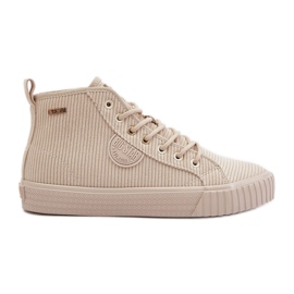 Zapatillas de mujer de pana con aislamiento Big Star OO274771 Hi-Poly System Beige
