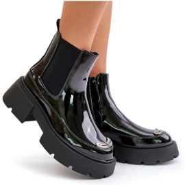 Botines aislantes de charol con cremallera, Negro Jesschris Botines aislantes de charol con cremallera, Negro Jesschris