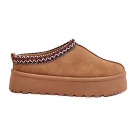 Botas De Nieve Bajas De Mujer Con Bordado En La Plataforma Narirya Camel marrón