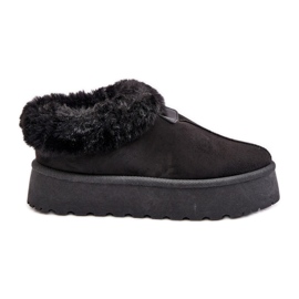 Botas de nieve bajas con piel en la plataforma, Eco Suede, Black Neathoria negro