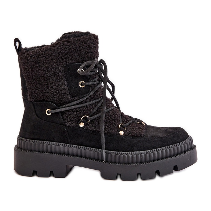 Bota Merilana negra con pelo negro